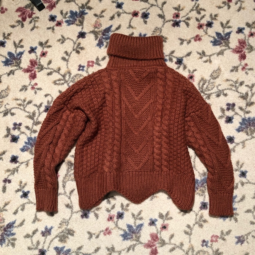 Burnt Orange Turtleneck Sweater